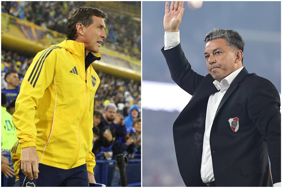 Claudio Úbeda, a cargo de Boca tras el fallecimiento de Miguel Ángel Russo, y Marcelo Gallardo, a quien le renovaron contrato en su peor momento en River