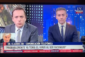 Claudio Zin en el pase de Luis Majul y José del Rio en LN+