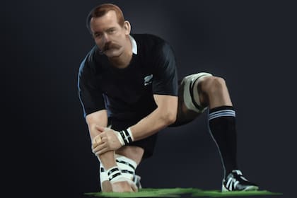 Cmposición de imágenes entre una pose del contemporáneo haka y un rostro típico de la primera década del siglo pasado; All Blacks, una historia más que centenaria.