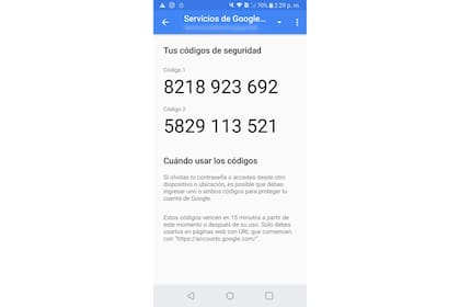 Códigos de 10 dígitos en un teléfono con Android