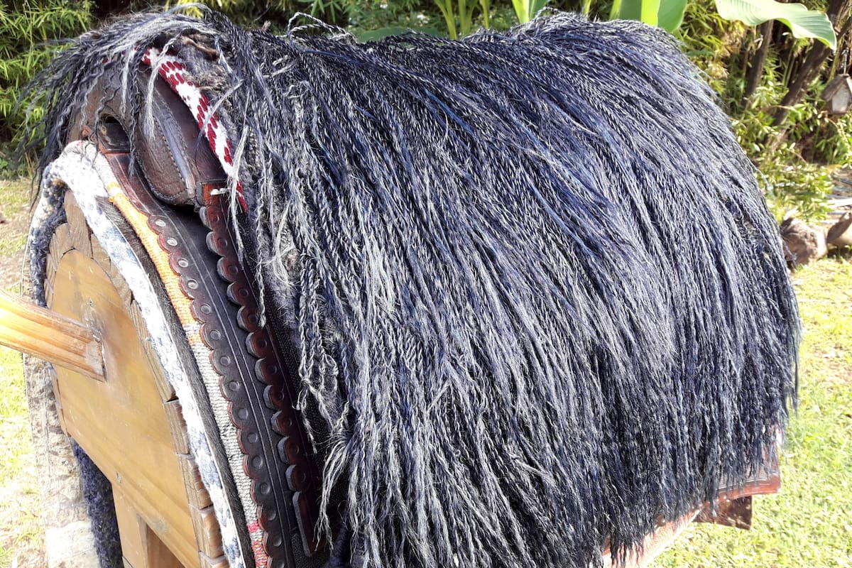 Cojinillo de hilo, catrielero, sobre un recado de lomillo