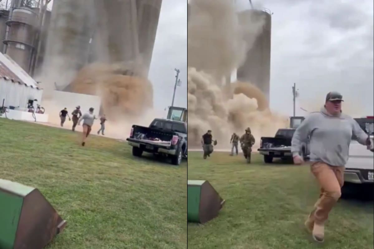 Colapasa depósito de granos en Illinois (Captura de pantalla)