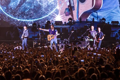 Coldplay en su último show en Argentina, en el año 2017.