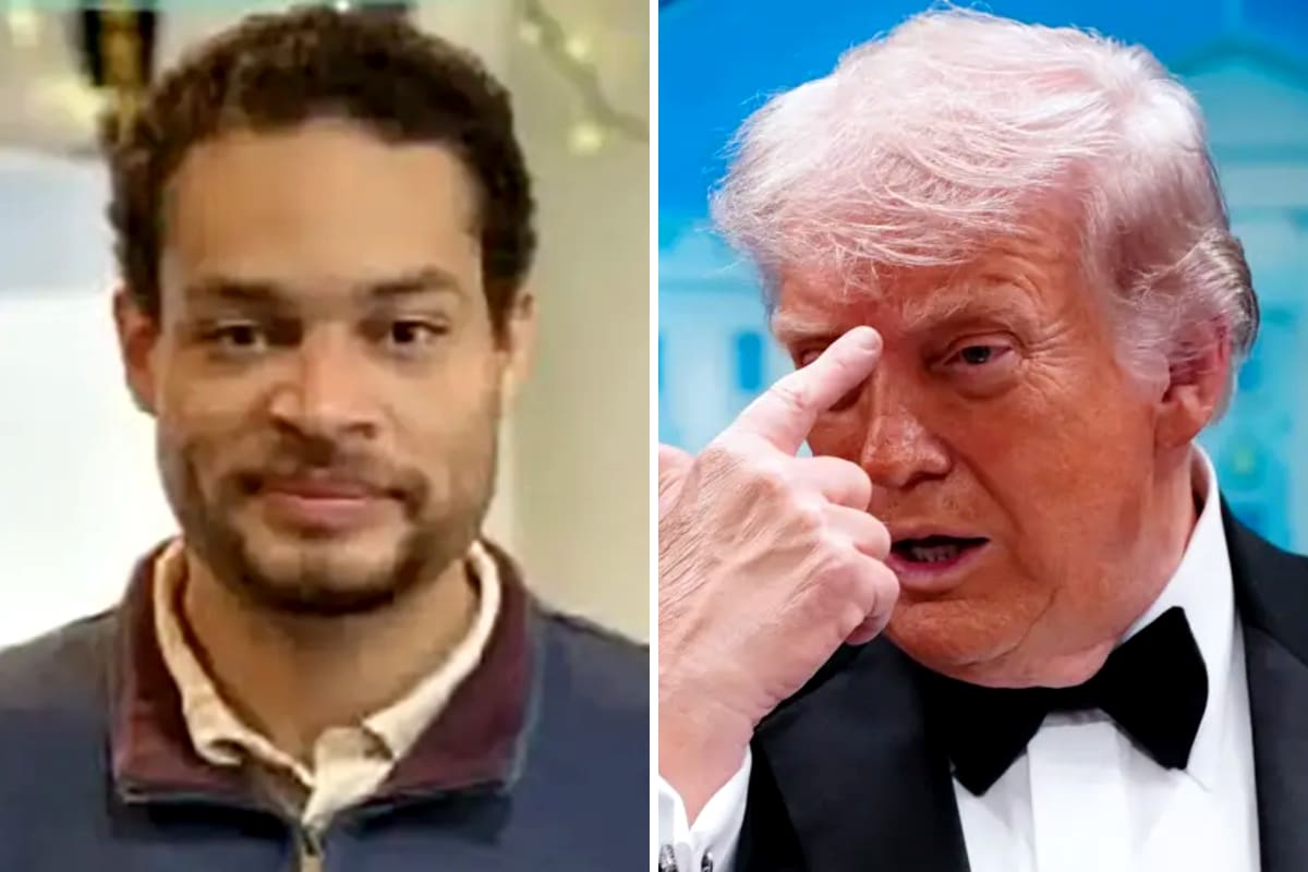 Cole Tomas Allen, el hombre que abrió fuego durante la cena anual de corresponsables de la Casa Blanca, junto al presidente estadounidense Donald Trump