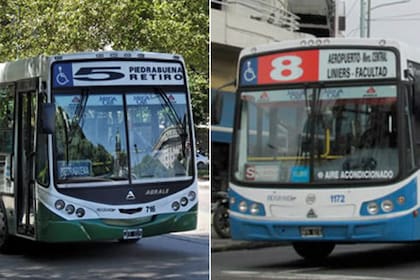 Colectivos de las líneas 5 y 8