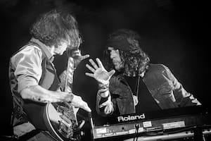 Coleman y Quintiero en el primer show de la gira Gracias Totales, el sábado en Bogotá