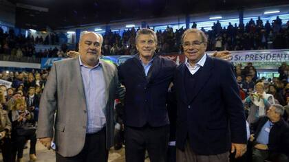 Ricardo Colombi con Mauricio Macri, durante la última visita del Presidente a Corrientes