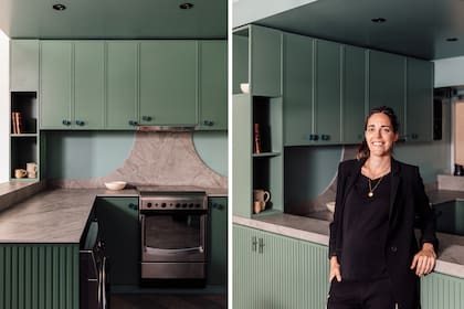Color de mobiliario 'SW 6194' y color de paredes 'SW 6214' (Sherwin Williams). Fotos Federico Paul (Gentileza: Camila Monge)