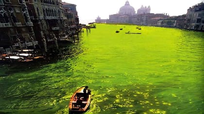 Coloración del Gran Canal, fotografía de su acción de 1968