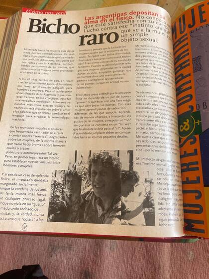 Columna de Brieger en la revista “Mujeres & Compañía”. La revista salió a los kioscos en los años 90 y tuvo una tirada de 15.000 ejemplares. “Está dirigida a la mujer ciudadana, emprendedora en lo económico, en lo social y solidario, que a su vez es curiosa, se capacita y desarrolla condiciones de liderazgo”, destacaban desde la publicación.
