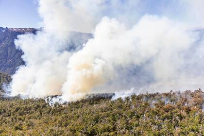 Columnas gruesas de humo en los alrededores de Mallín Ahogado