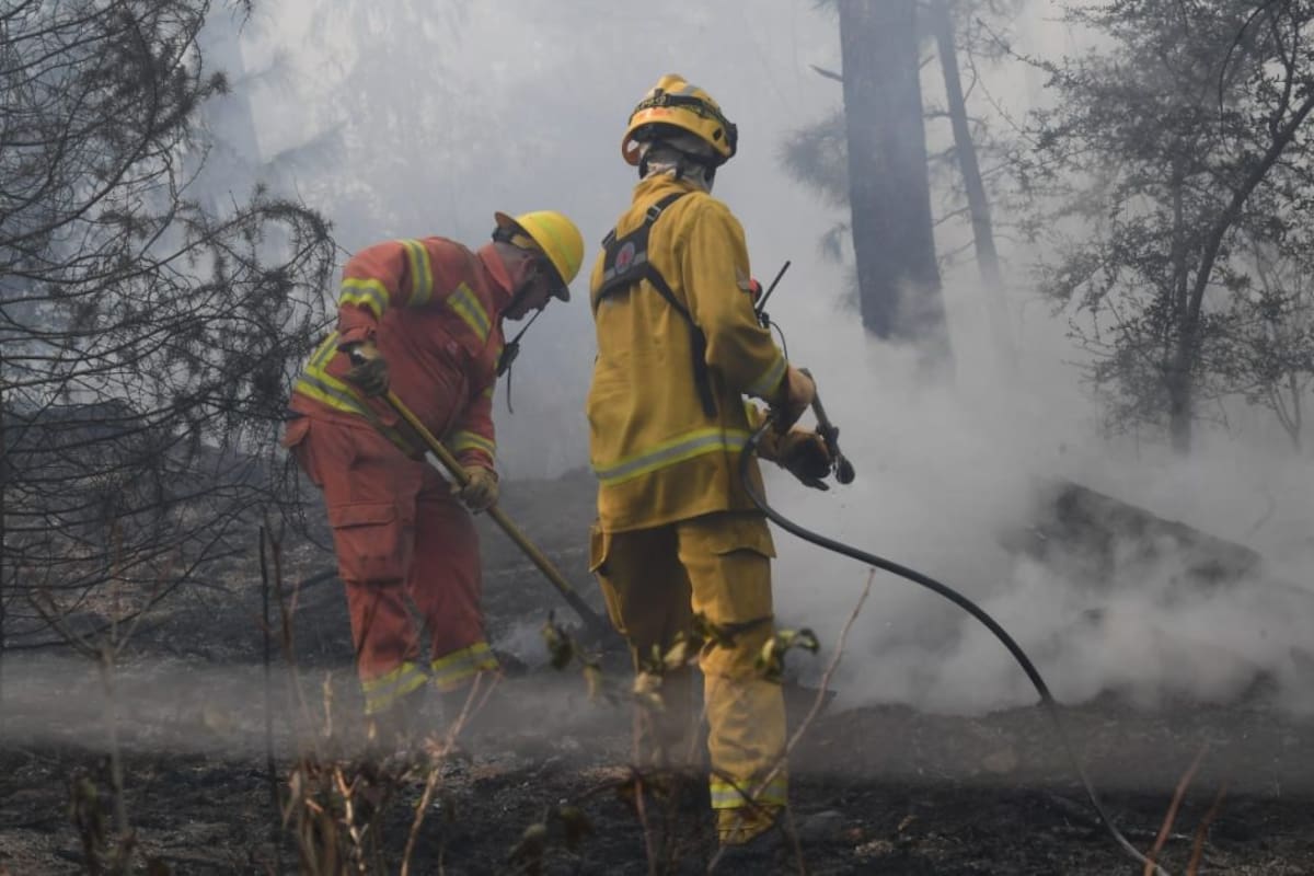 Combate del fuego en el Parque Nacional Quebrada del Condorito