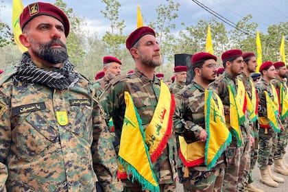Combatientes de Hezbollah en Beirut