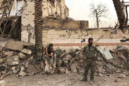 Combatientes en Abu Kamal