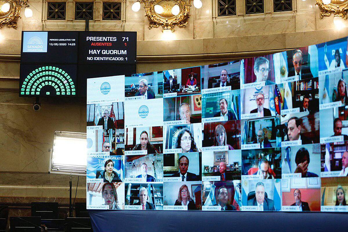 Comenzó la primera sesión virtual en la historia del Senado