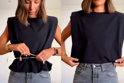 Cómo acortar una remera sin tener que cortarla: el secreto de la banda elástica
