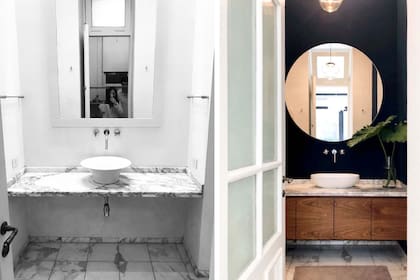 Cómo cambió. El color, la calidez de la madera y el espejo redondo trajeron el toilette al presente