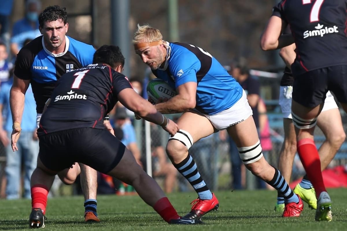 Como en el período dorado 2013-2015, Lucas Piña traccionando con la camiseta de CUBA; esta vez, frente a Buenos Aires Cricket & Rugby Club, por el Top 12 de la URBA.