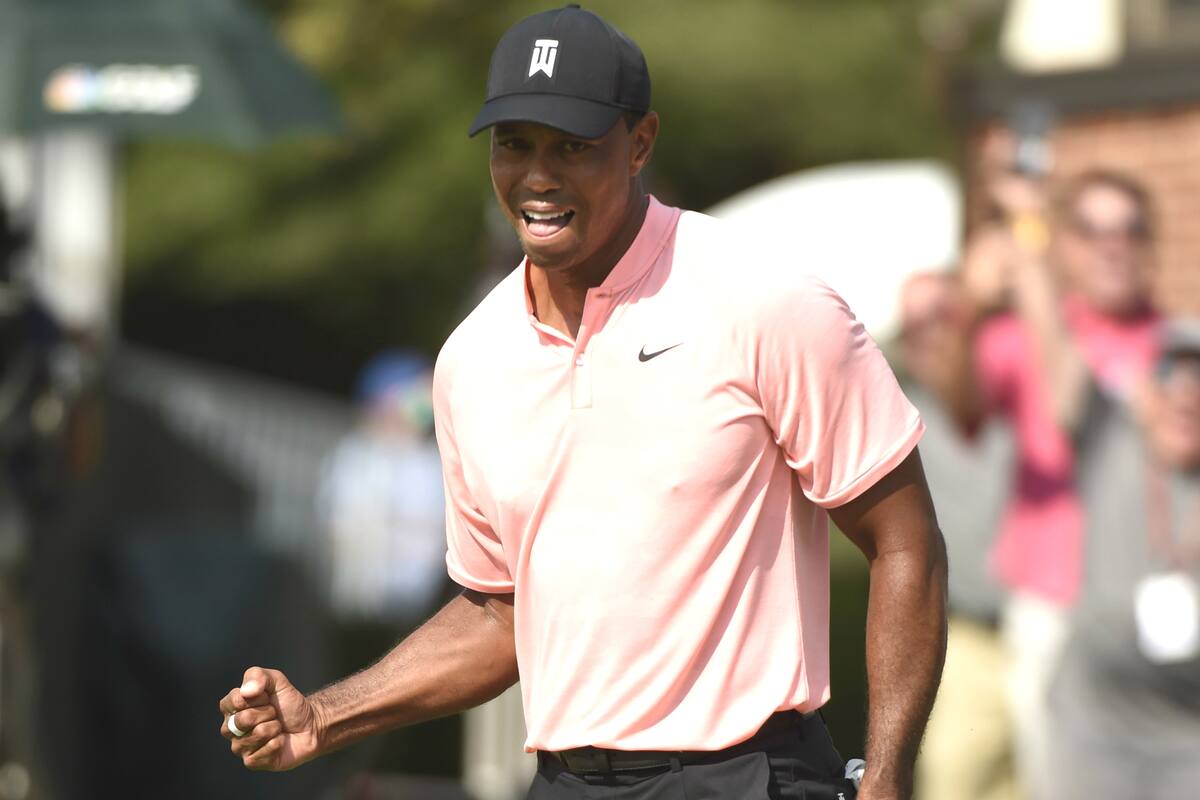 Como en los mejores tiempos: el puño de Tiger es sinónimo de festejo tras una gran jornada