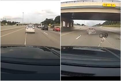 Como en Rápidos y Furiosos, mientras un auto intentaba escapar, la Policía desplegó un dispositivo que capturó sus ruedas traseras