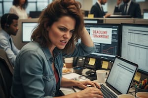 Cómo enfrentar el estrés laboral de fin de año (Foto: IA)