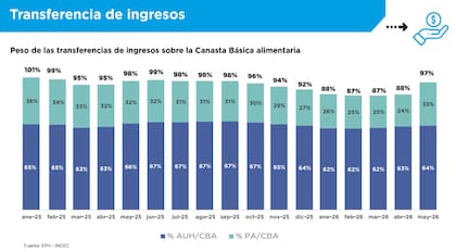 Cómo evolucionó el poder de compra de la AUH y la Prestación Alimentar cada mes, según Unicef.