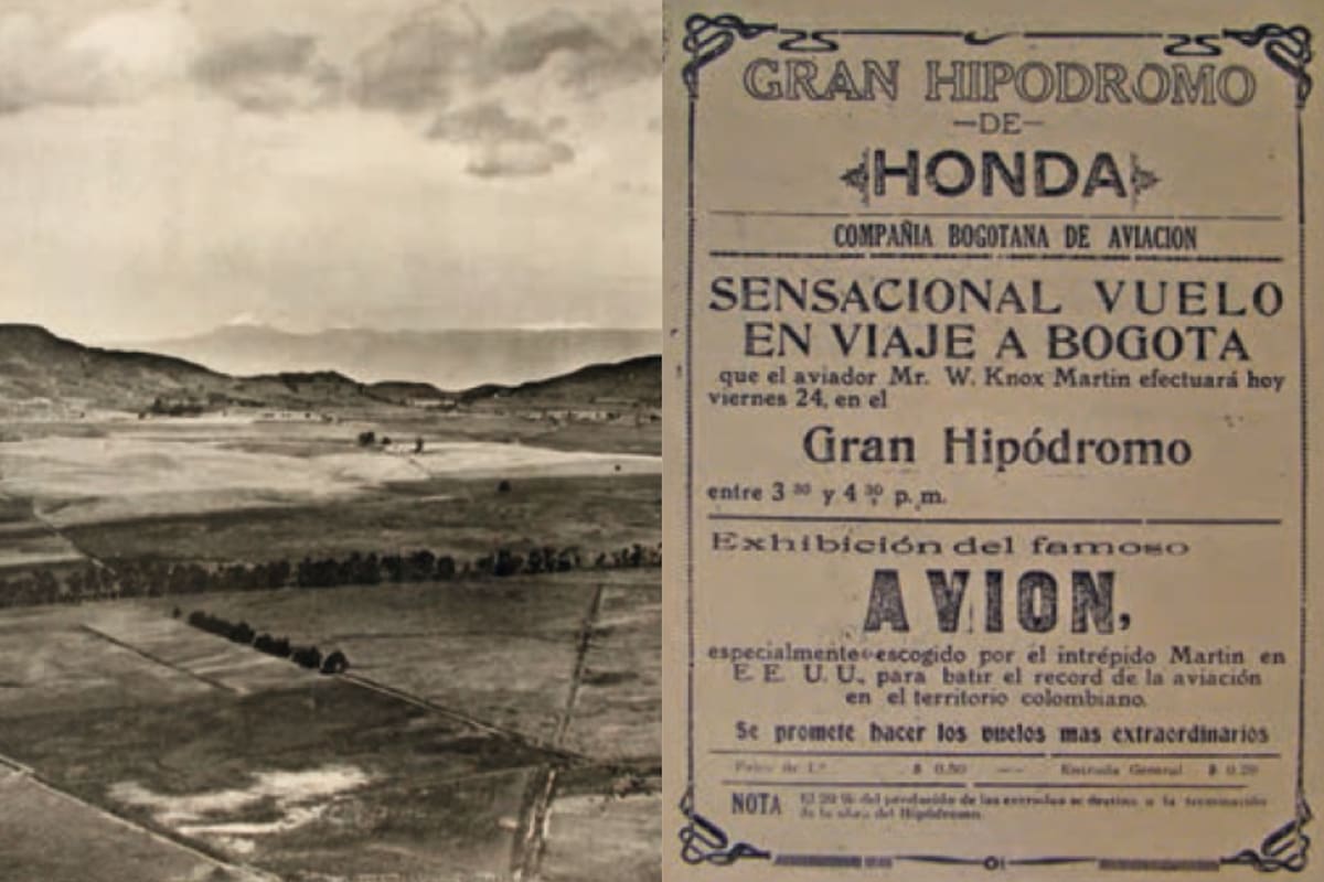 Cómo fue el primer sobrevuelo de un avión en Bogotá