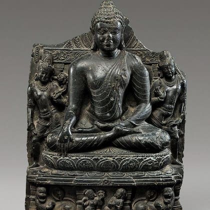 Esta figura tallada del Buda es una de las 300 piezas exhibidas en el Museo de Nalanda.