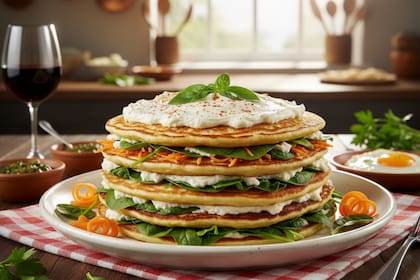 Cómo hacer una torre de panqueques fresca para Navidad