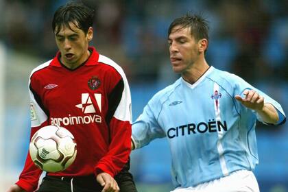 Como jugador del Celta, donde vivió una etapa brillante