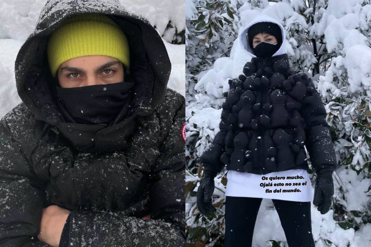 Como niños: el Chino Darín y Úrsula Corberó se divierten jugando con la nieve en Madrid