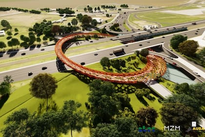 Como parte central del proyecto, se construirá un puente peatonal y ciclovía en forma de anillo
