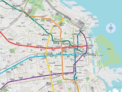 Como quedaría el trazado del subte porteño con la línea F, considerada por los especialistas como la más necesaria de las tres pendientes.