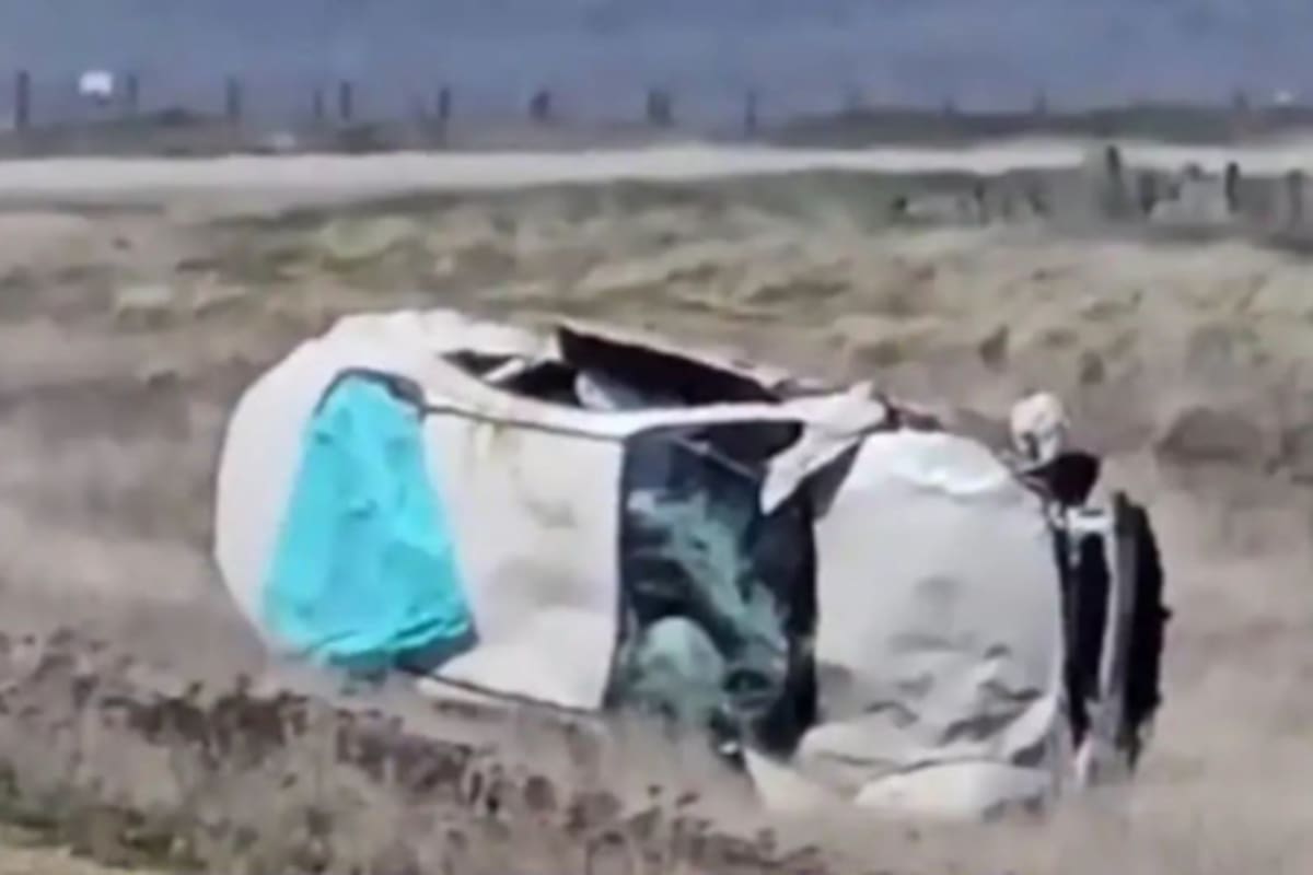 Cómo quedó el auto del empresario fueguino