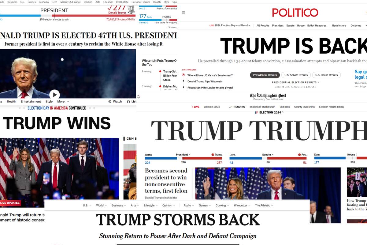 Cómo reflejaron los medios norteamericanos el triunfo de Donald Trump en las elecciones del martes 5 de noviembre.