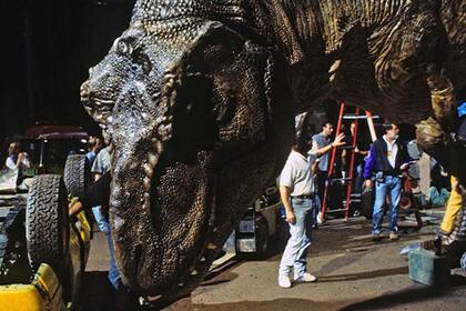 Cómo se rodó la escena del Tironosaurio en acción