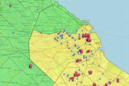 Cómo se ve el mapa de cortes de luz en la ciudad de Buenos Aires y el conurbano este miércoles 5 de marzo