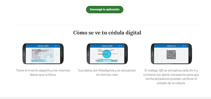 Cómo se ve la cédula digital en la app Mi Argentina