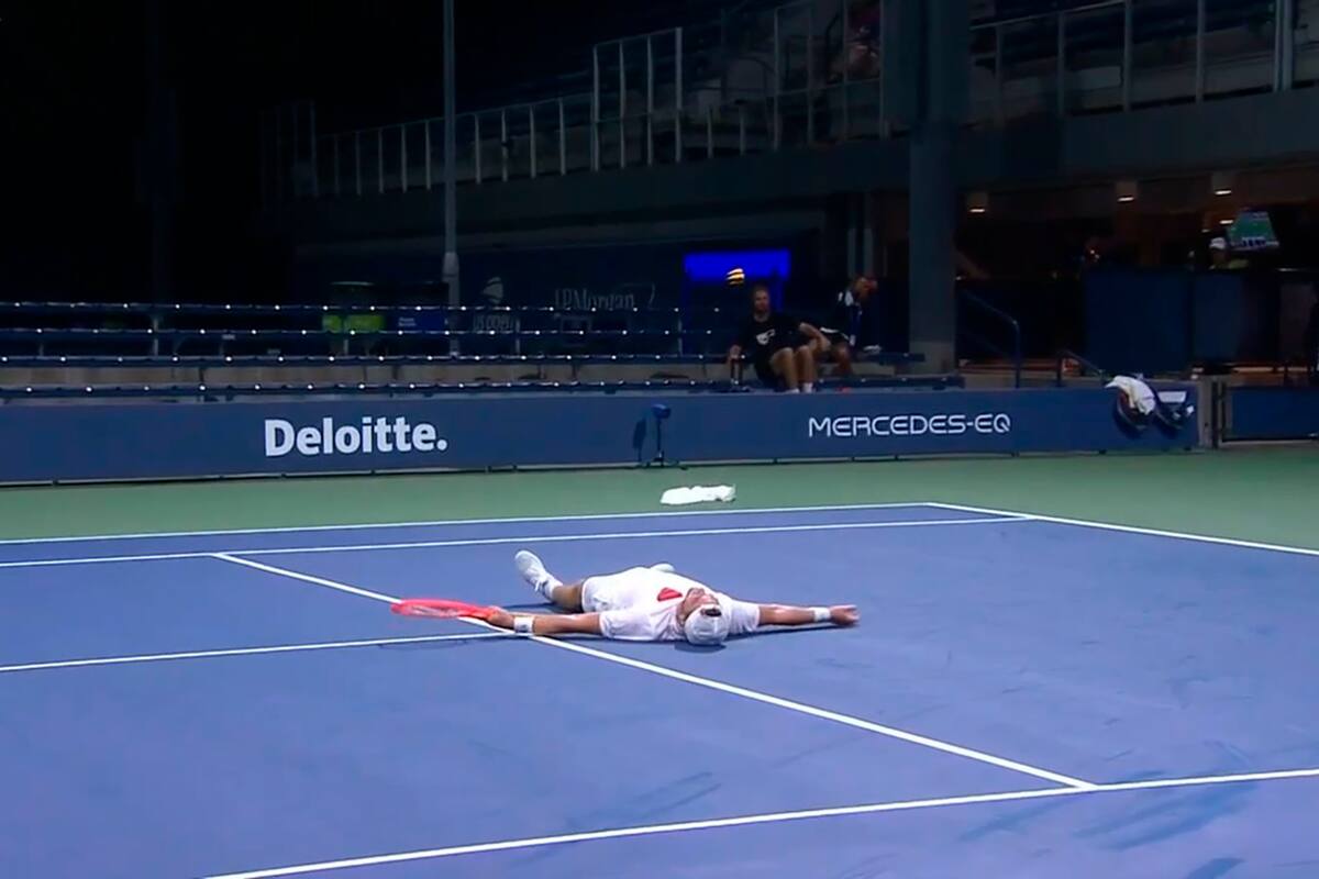 Como si hubiera ganado un trofeo de Grand Slam: el festejo de Marco Trungelliti al superar a Aleksandar Kovacevik y clasificarse por segunda vez para el Abierto de Estados Unidos.