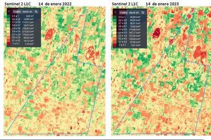 Comparación del Índice de vegetación de diferencia normalizada entre 2022 y 2023