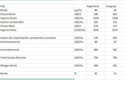 Comparación entre Uruguay y la Argentina