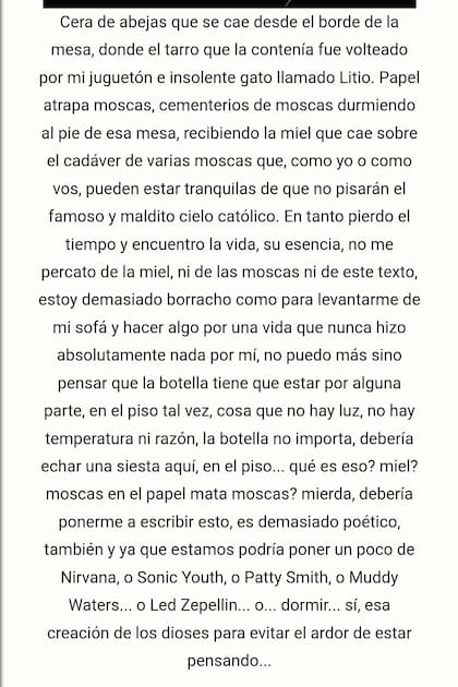 Compartió el poema que escribió en Taringa!