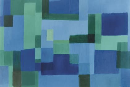 Composición en azul y verde, Yente, 1950