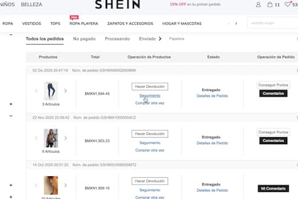 Comprar en Shein a través de la app o desde Internet