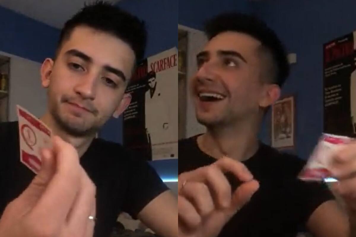 Compró las figuritas del Mundial de Qatar y en el primer paquete le tocó a Lionel Messi: su reacción se volvió viral. Foto/Twitter: @joastahl