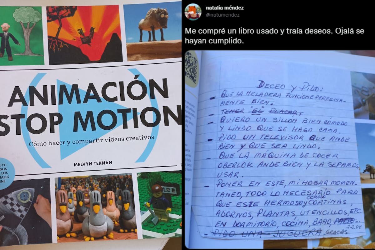 Compró un libro usado y se encontró con una particular lista de deseos (Foto gentileza Natalia Méndez)