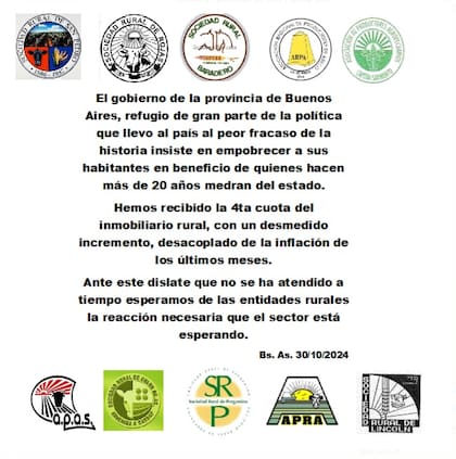 Comunicado de las 10 gremiales bonaerenses