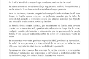 La familia Messi emitió un comunicado por el estado de salud de Jorge, el padre de Lionel