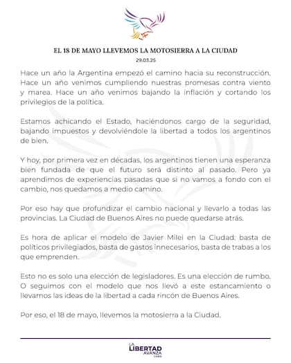 Comunicado LLA CABA