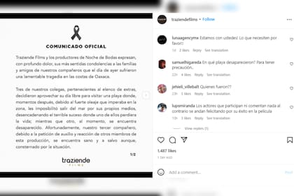 Comunicado oficial de la productora (Foto Instagram)